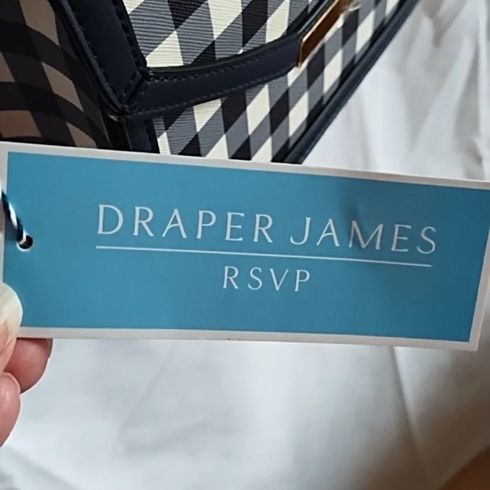 Draper James Black and White Gingham Crossbody Bag - Picture 5 of 9